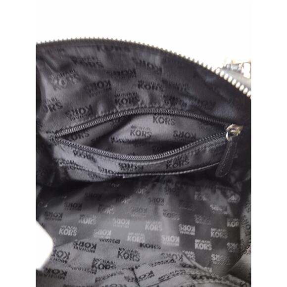Michael Kors Mercer Black Pebbled Leather Duffle Zipper Closure Satchel Bag - Picture 11 of 16
